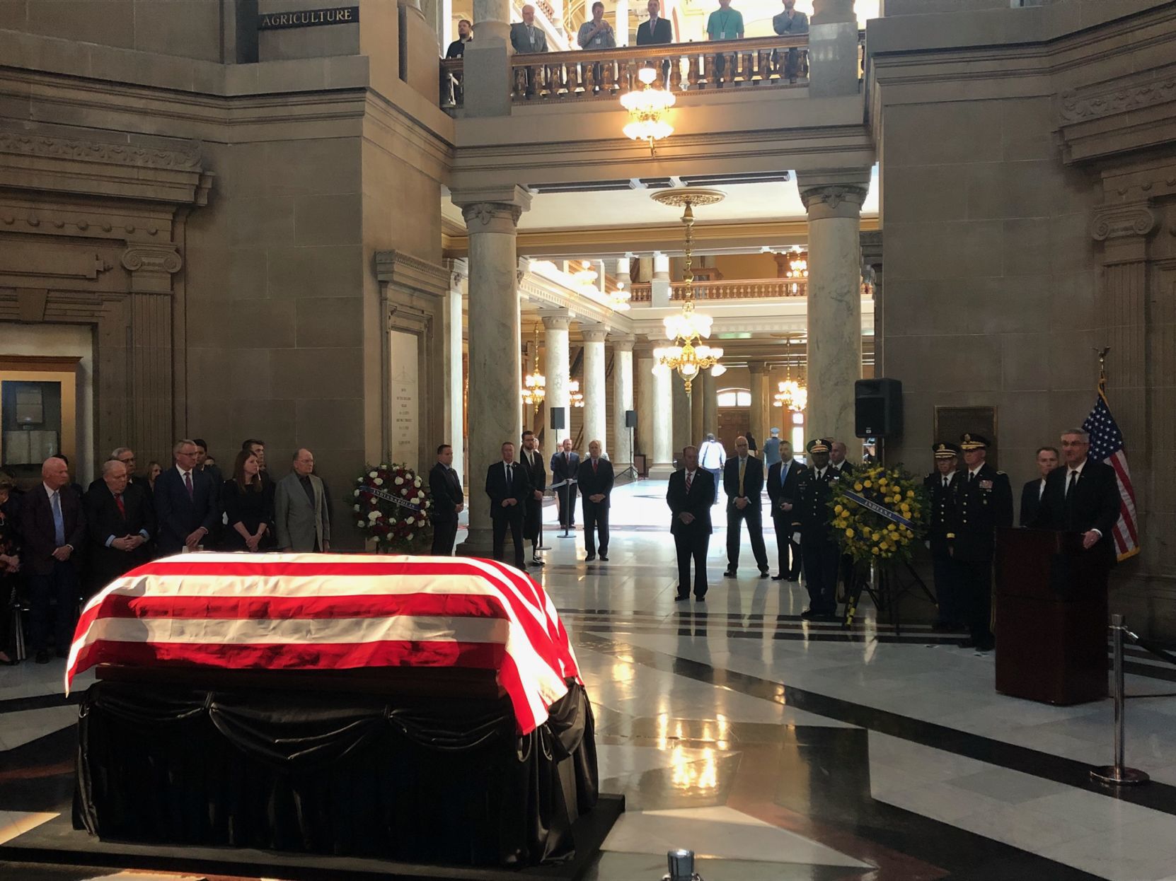 Hoosiers pay their final respects to Senator Lugar as he lie in state at the Indiana Statehouse